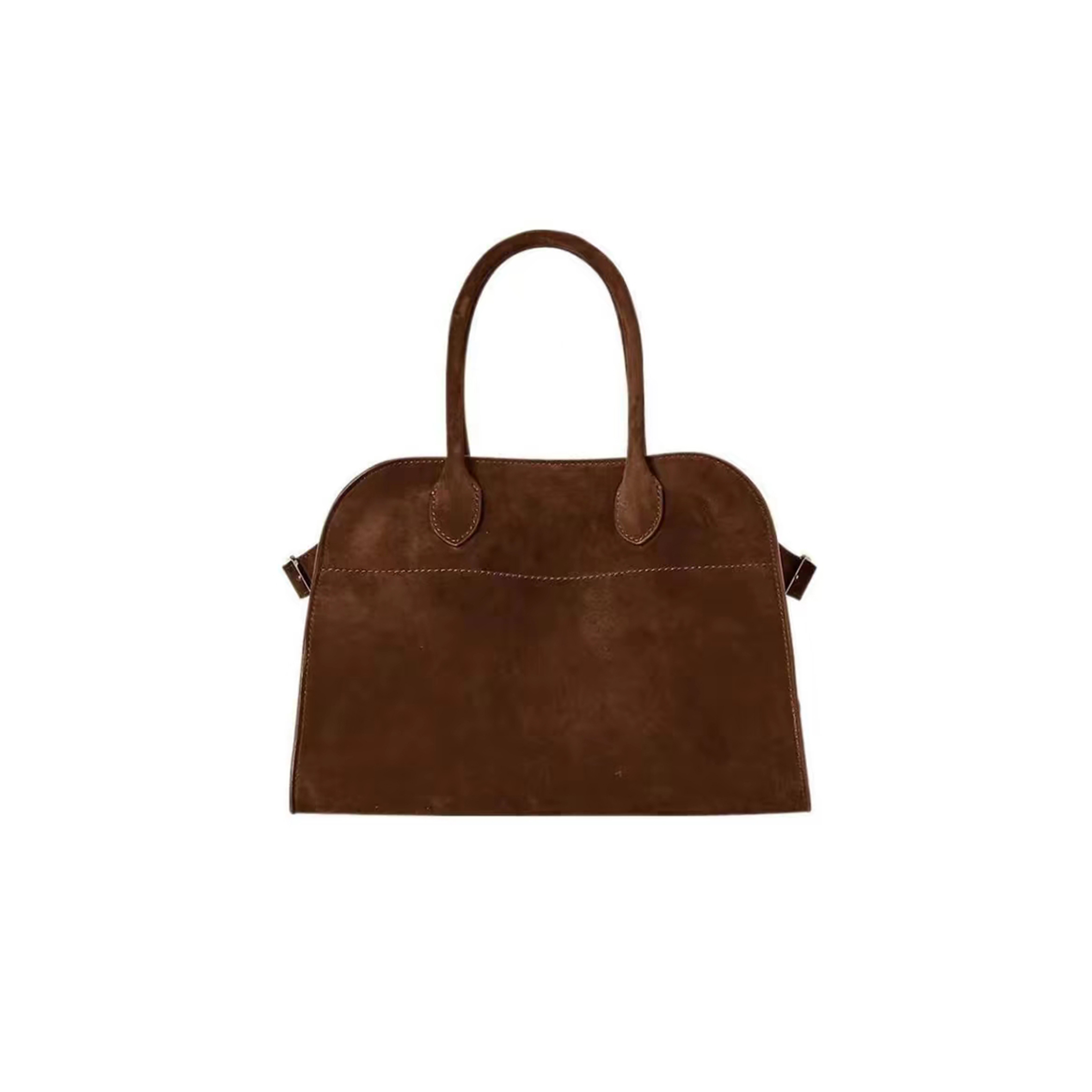 THE ROW SOFT MARGAUX 10 SUEDE HANDBAG WOMEN W1190L25DSTPD (25*19*18cm)